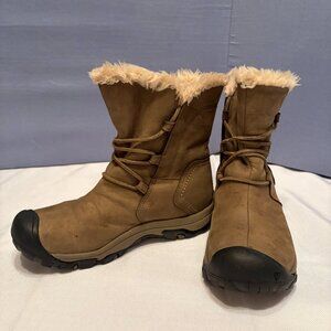 KEEN Women’s Winter Boots Leather Waterproof Insulated Snow Hiking Brown Sz 6.5